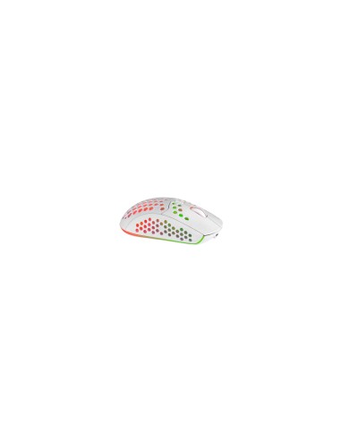 Mars Gaming MMW3W, Ratón Gaming Inalámbrico, RGB Flow, Ultraligero 79g, 3200DPI, Blanco