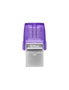 Kingston Technology DataTraveler microDuo 3C unidad flash USB 64 GB USB Type-A / USB Type-C 3.2 Gen 1 (3.1 Gen 1) Púrpura, Acero