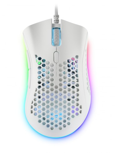 Mars gaming MMEXW raton gaming rgb usb tipo-a optico 32000dpi ultraligero blanco