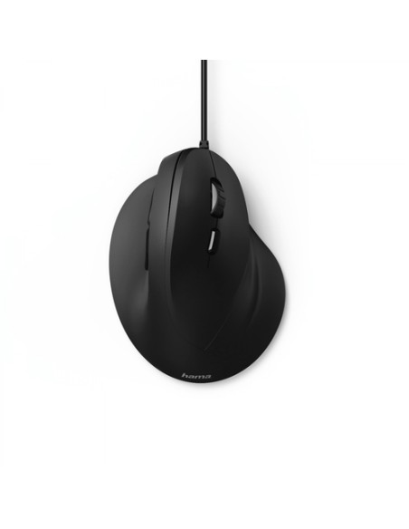 Ratón Hama EMC-500 con Cable, Ergonómico Negro