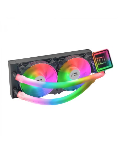 Mars Gaming ML-ULTRA240 Negro Refrigeración LÍ­quida CPU TDP 500W Espejo Infinito 2 Ventiladores Silenciosos FDB ARGB Tubos ARGB