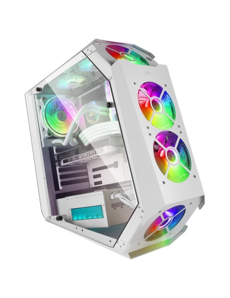 Mars Gaming MC51W Caja PC Gaming ATX Doble Cristal Templado 5xVentilador RGB Blanco