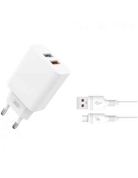 CARGADOR MICRO USB MAX 18W 2 USB XO-L67