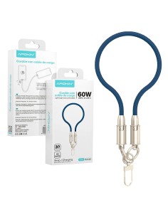 CORDÓN CON CABLE DE CARGA USB-C A USB-C 60W 30CM APOKIN
