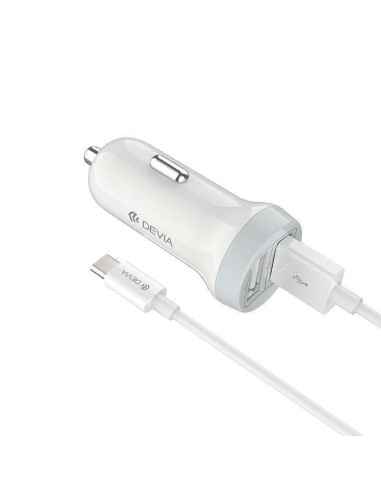 CARGADOR COCHE DEVIA CON CABLE TIPO C INCLUIDO 3.1A