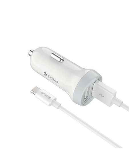 CARGADOR COCHE DEVIA CON CABLE TIPO C INCLUIDO 3.1A