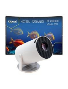 PROYECTOR IGGUAL CON PANTALLA DE 100" ANDROID TV, HDMI, WIFI Y BLUETOOTH