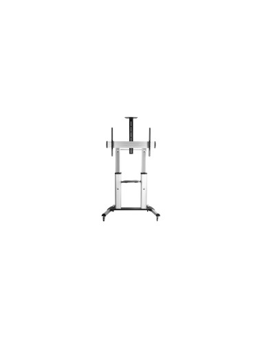 SOPORTE EQUIP PANTALLA 60P - 100P RUEDAS PLATA 650605