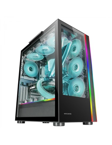 Mars Gaming MC-ULTRA Negro Torre Gaming Custom XXL E-ATX Doble Tira LED ARGB Doble Ventana Cristal Templado Estructura Cámara Du