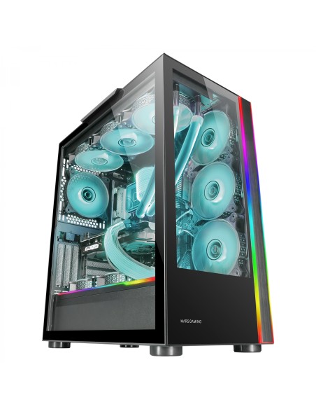 Mars Gaming MC-ULTRA Negro Torre Gaming Custom XXL E-ATX Doble Tira LED ARGB Doble Ventana Cristal Templado Estructura Cámara Du
