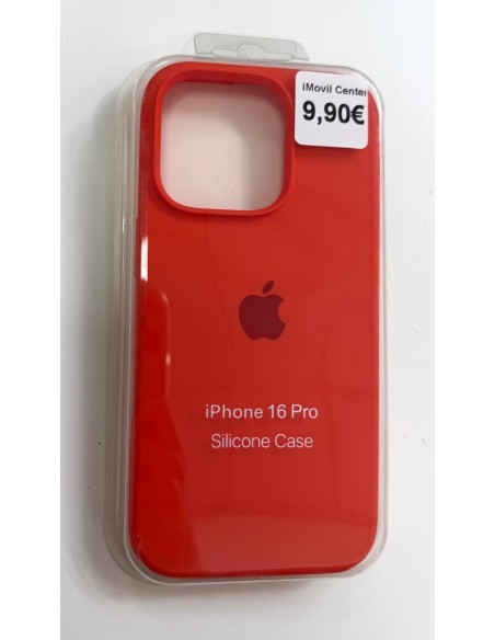 IPHONE 16 PRO FUNDA SILICONE CASE CON LOGO NARANJA