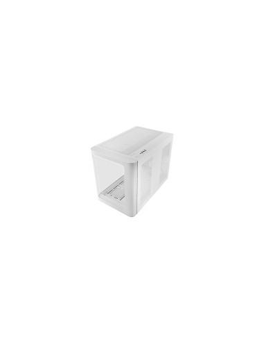 Mars Gaming MC-FUSIONM, Caja Gaming Micro-ATX, Ventana Lateral y Frontal Curvo de Cristal Templado Continuo, Minitorre PC Doble 