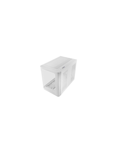 Mars Gaming MC-FUSIONM, Caja Gaming Micro-ATX, Ventana Lateral y Frontal Curvo de Cristal Templado Continuo, Minitorre PC Doble 