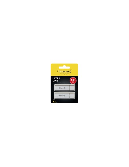 Intenso Ultra Line 2 x 64GB unidad flash USB USB tipo A 3.2 Gen 1 (3.1 Gen 1) Plata