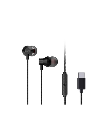 Aiwa ESTM-50USB-C Auriculares Alámbrico Dentro de oído Llamadas/Música USB Tipo C Negro