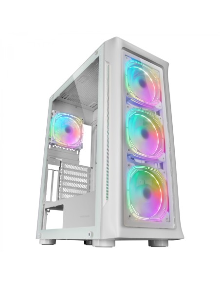 Mars Gaming MC-NEO Blanco Torre Gaming XXL E-ATX Ventana Lateral y Frontal Cristal Templado 4x Ventiladores ARGB 120mm + Ventila
