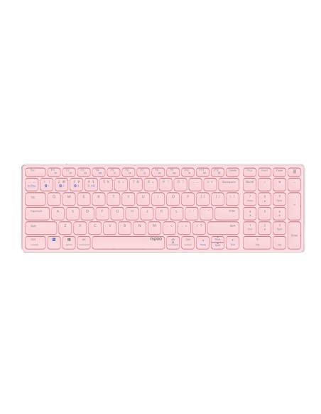 Rapoo E9700M teclado Oficina RF Wireless + Bluetooth QWERTY Inglés internacional Rosa