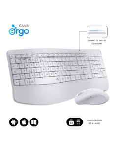 SUBBLIM Teclado con ratón COMBO DUAL OFFICE PROWAVE WHITE
