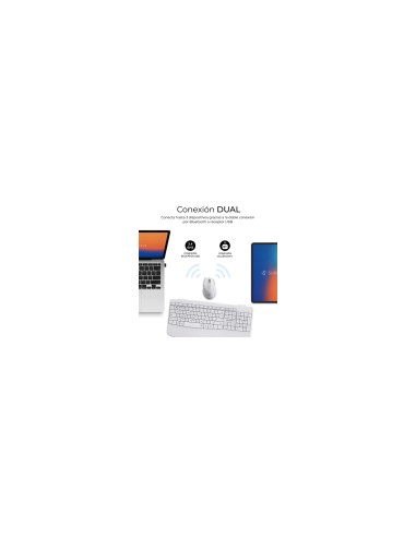 SUBBLIM Teclado con ratón COMBO DUAL OFFICE PROWAVE WHITE