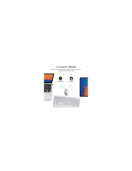 SUBBLIM Teclado con ratón COMBO DUAL OFFICE PROWAVE WHITE