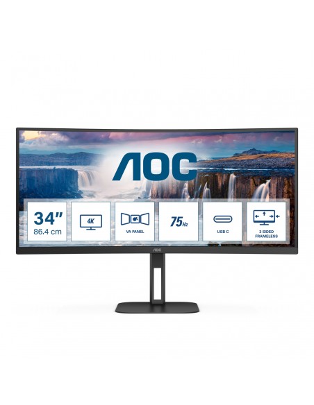 AOC V5 CU34V5C 86,4 cm (34") 3440 x 1440 Pixeles Wide Quad HD LED Negro