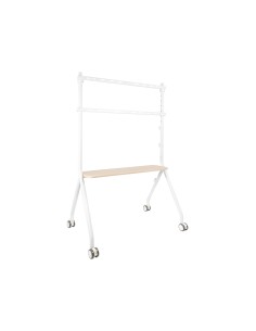 TooQ iLOVE Soporte de Suelo con Ruedas para Pantalla 49"-80", Blanco y Haya