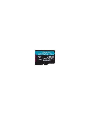 Kingston Technology Tarjeta microSDXC Canvas Go Plus Gen4 de 256 GB, 200 MB/s, A2 U3 V30 y adaptador