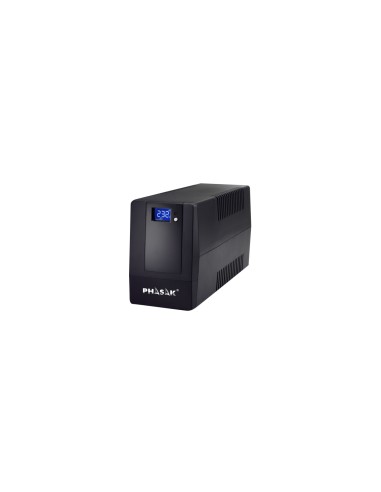 Phasak Sistema de alimentación ininterrumpida (UPS) 0,6 kVA 360 W 2 salidas AC Negro