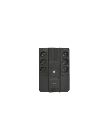 Sai linea interactiva trust maxxon 800va 6x schuko proteccion avr proteccion sobrecarga corto circuito negro 23326
