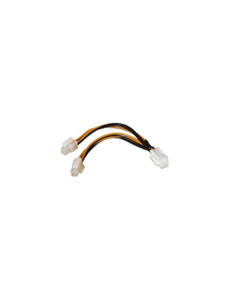 Nanocable 10.19.1401 Cable de Alimentación Duplicador  CPU 4 Pines Hembra a 4+4 Pines Macho 15cm