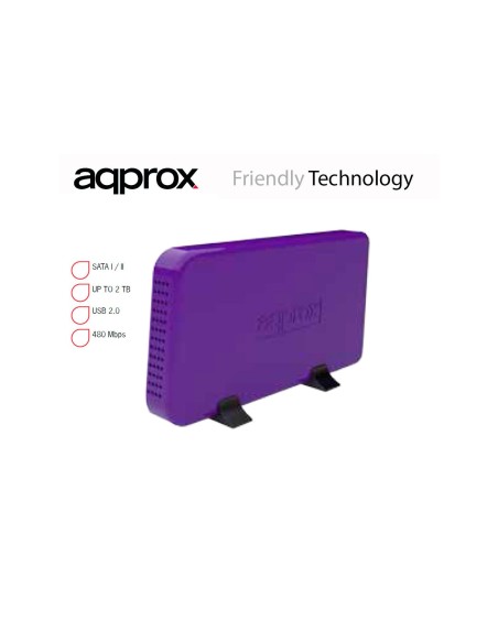 CAJA 3.5 APPROX SATA USB 2.0 PURPURA APPHDD07P