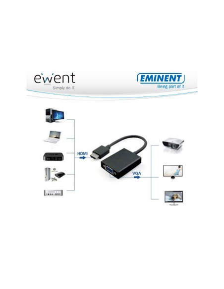 HDMI MACHO A VGA HEMBRA EWENT EW9864