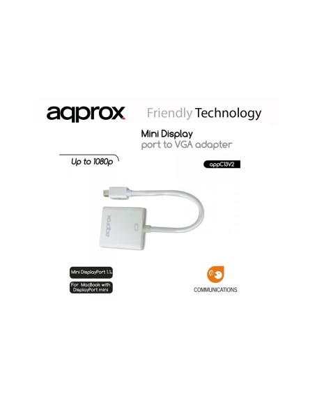 ADAPTADOR MINI DISPLAY PORT A VGA APPROX APPC13V2