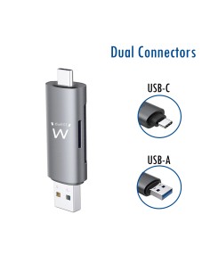 EWENT EW1075 MULTILECTOR TARJETAS USB 3.0 TIPO C/ TIPO A NEGRO 2