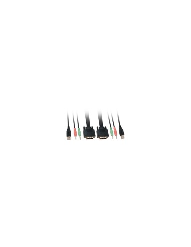 CABLE CONMUTADOR LEVEL ONE V/T/M DVII USB CON AUDIO CABLES INCLUIDOS KVM-0260