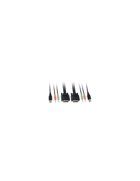 CABLE CONMUTADOR LEVEL ONE V/T/M DVII USB CON AUDIO CABLES INCLUIDOS KVM-0260