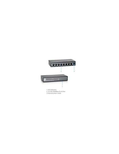 SWITCH LEVEL ONE 8P 10/100 NEGRO GEU-0822