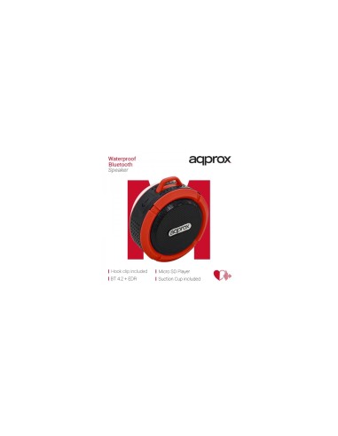 ALTAVOZ APPROX BLUETOOTH WATERPROOF ROJO APPSPWPBR