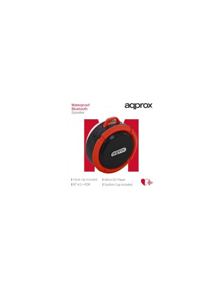 ALTAVOZ APPROX BLUETOOTH WATERPROOF ROJO APPSPWPBR