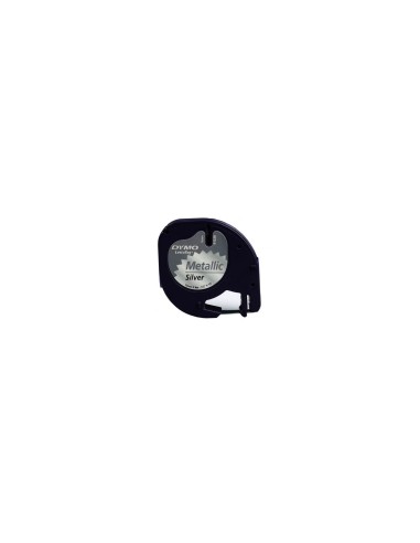 CINTA ROTULADORA METALIZADA AUTOADHESIVA DYMO 12MM X 4 METROS DE LONGITUD PARA ROTULADORAS LETRATAG 000941