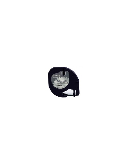 CINTA ROTULADORA METALIZADA AUTOADHESIVA DYMO 12MM X 4 METROS DE LONGITUD PARA ROTULADORAS LETRATAG 000941