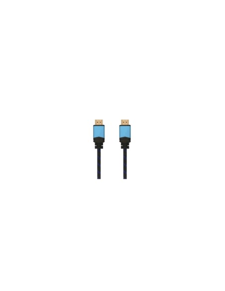 CABLE AISENS HDMI MACHO A HDMI MACHO MULTIPLE APANTALLAMIENTO Y RECUBRIMIENTO NYLON 1M NEGRO AZUL A120-0356