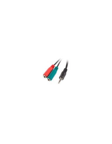 ADAPTADOR LANBERG AUDIO ESTEREO JACK 3.5 MACHO A 2X JACK 3.5 HEMBRA 20CM AD-0023-BK