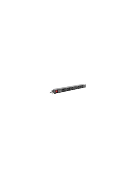 UNIDAD DISTRIBUCION ALIMENTACION LANBERG 10XIEC C13 POTENCIA MAX 2500W 16A 1U Negro