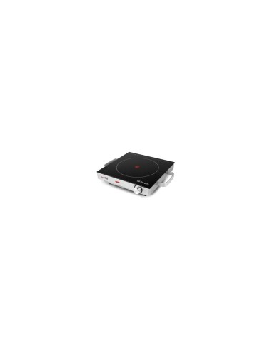 PLACA VITROCERAMICA ORBEGOZO PCE 5000 2000W Í?205MM TERMOSTATO REGULABLE CUERPO ACERO INOX SUPERFICIE CRISTAL TEMPLADO 16798