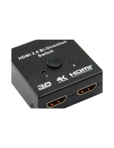 SWITCH EQUIP SELECTOR HDMI BIDIRECIONAL EQUIP 2 ENTRADAS 1 SALIDA A 1 ENTRADA 2 SALIDAS NEGRO 332723
