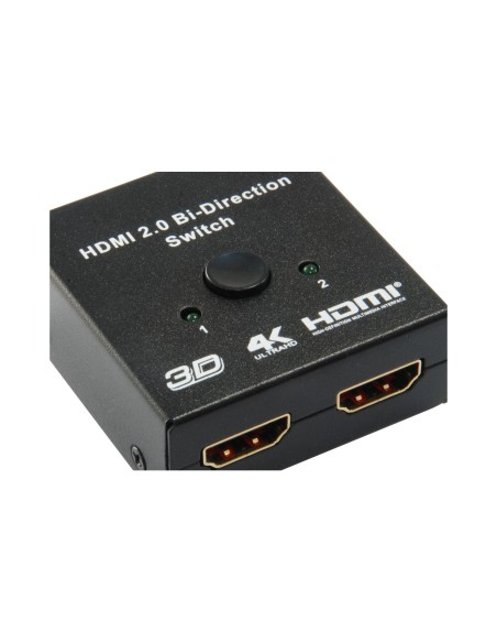 SWITCH EQUIP SELECTOR HDMI BIDIRECIONAL EQUIP 2 ENTRADAS 1 SALIDA A 1 ENTRADA 2 SALIDAS NEGRO 332723