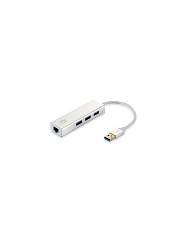 ADAPTADOR LEVEL ONE USB 3.0 GIGABIT ETHERNET RJ45 CON HUB USB 3.0 USB-0503