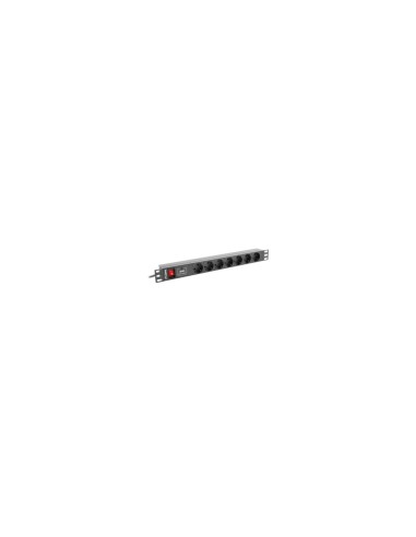 LANBERG PDU-07F-0200-BK UNIDAD DISTRIBUCION ALIMENTACION 16A 7XSCHUKO RACK 1U PARA ARMARIO 19P