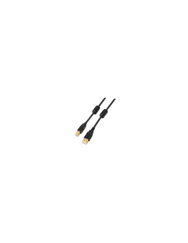 CABLE AISENS USB TIPO-A MACHO A USB TIPO-B MACHO IMPRESORA FERRITA DOBLE APANTALLADO 5M NEGRO A101-0011